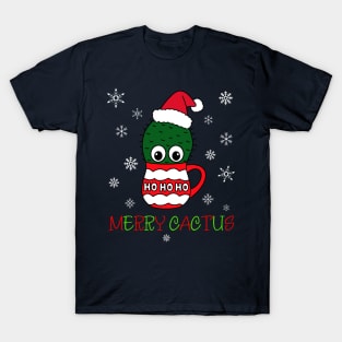 Merry Cactus - Cactus With A Santa Hat In A Christmas Mug T-Shirt